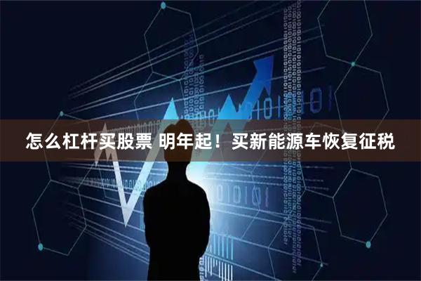 怎么杠杆买股票 明年起！买新能源车恢复征税